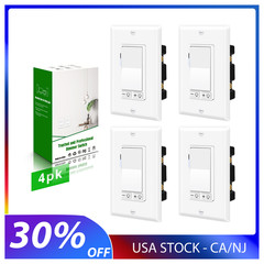 4PK 3-Way Dimmer Switch, No Neutral Wire Needed, 15A 120V for Residential Use