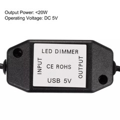 2pcs 5V USB PWM Rotary Inline Dimmer Switch for LED Strips Lights Black New