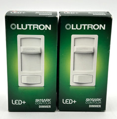 (2) Lutron Skylark Contour LED+ Dimmer Switches White 150W Single-Pole/3-Way NEW