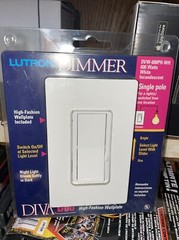Lutron Contemporary Dimmer Single Pole DVW-600PH-WH Light Switch