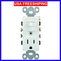 Wall Switch & Outlet Combo, Two-in-One Receptacle, 1 On/Off Toggle Power Swit a1