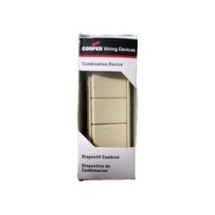4-Pk Eaton Ivory Combination 1-Pole Decorator Triple Rocker Light Switch 15A