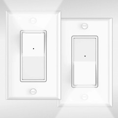 2 Pack LED Night Light 3-Way Paddle Rocker Switch, Auto On/Off Sensor, 15A 120V
