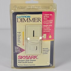 Lutron Skylark S-600PH-WH 600W Single Pole Slide Dimmer Switch – White – New