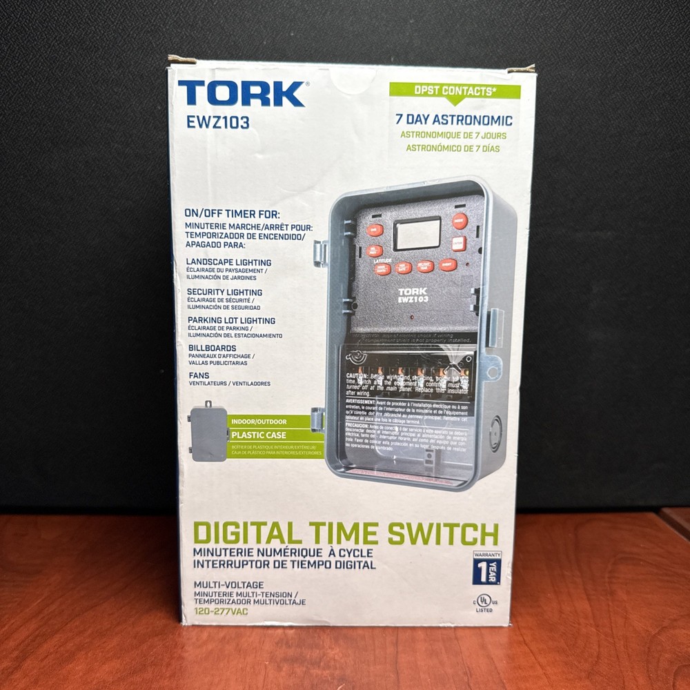Tork EWZ103 Multi-Voltage Digital Time Switch 7-Day Astronomic Control (4738)New
