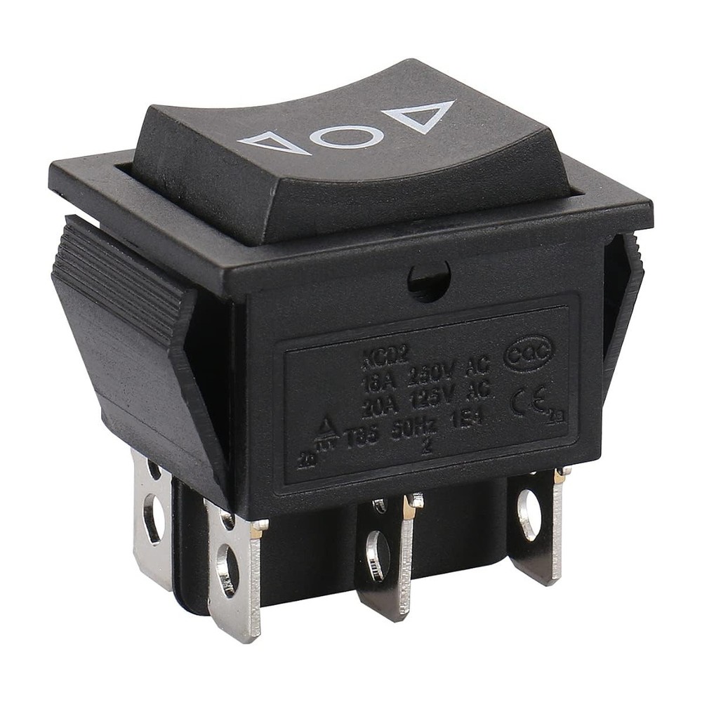 DPDT Momentary Rocker Switch KCD2 223 6 Pin On Off On 16A 250VAC 20A 1 Pack