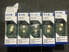Lot Of 5 PCS Eaton 3032V-BX-LW Spec Grade 2 Pole Toggle Wall Light Switches 30A
