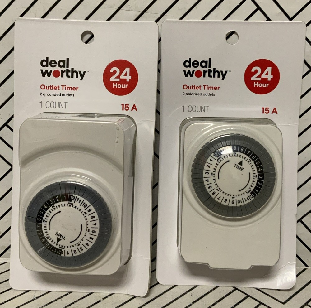 🥥 Deal worthy Indoor 2 Grounded/ Polarized Outlet Timer 15A🆕SET OF 2‼️