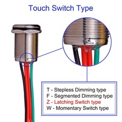 Touch Switch UT19Z11 Latching DC 6V-24V Blue LED On Fits 19mm 3/4 Mount Hole