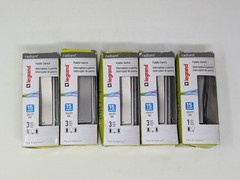Lot of 5 Legrand Radiant Paddle Switches, Nickel, Four 3-Way & One Single Pole