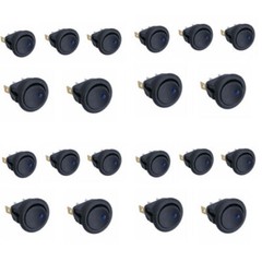 20X Blue LED Light Round 12V16V Car Boat Round Rocker Toggle ON/OFF SPST Switch