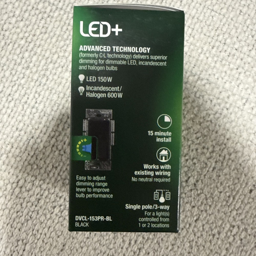 Lutron DVCL-153PR-BL Dimmer Wall Switch – Black