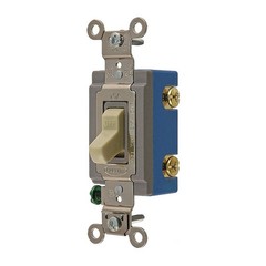 HUBBELL HBL1202I Wall Switch,Ivory,15A;Back;Side,DblPole 5Z721