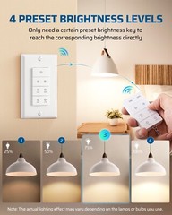 Smart Dimmer Switch with Remote, Single-Pole, Needs Neutral Wire, 2.4GHz Wi-Fi