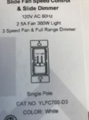 DELIXI White 3 Speed Ceiling Fan Wall Speed Control with LED Dimmer Light Switch
