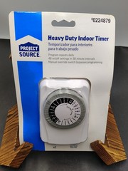 Project Source Heavy Duty Indoor Timer 2 Outlet Mechanical PlugIn UTTNI2423 NIB