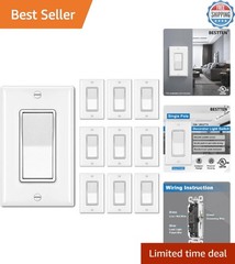 Ultra Sleek 15A Light Switch Pack with Gloss Wallplates, Effortless Installation