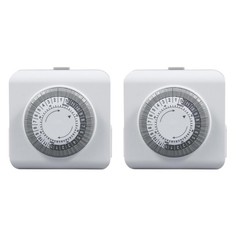 2 Pack 110-125V 3-Pin Indoor Outlet Timer For Light Switch 24-Hour Mechanical