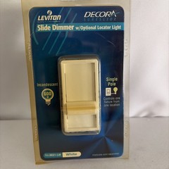 Leviton Sure Slide Slide Dimmer W/ Optional Locator Light 600W No. 6631-LW White