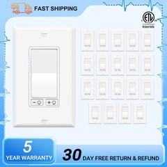 20PCS 7Level Dimmer Switch for LED/CFL 3-Way/Single-Pole ETL Listed Easy Install