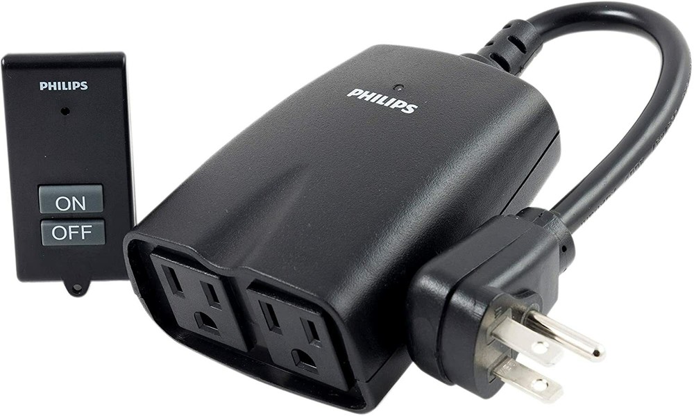 Philips Outdoor Lighting Control Plug -in w/Wireless Remote 2 Grounded Outlet