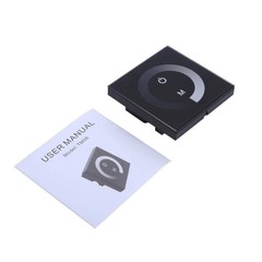 Monochrome LED Controller, DC 12V-24V, Wall Touch Dimmer Switch, Black