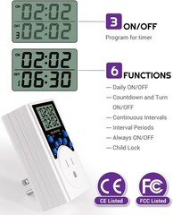 Smart 15A Fireproof Timer Plug – Daily Schedules for Efficient Appliance Use