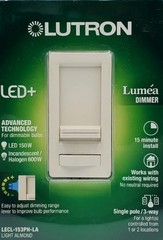 Lutron LECL-153PH-LA- Slide Dimmer Light Almond-LOT OF 3! BRAND NEW
