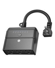 Waterproof Outdoor Light Timer with 3 Grounded Outlets for Dusk to Dawn Control