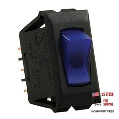 JR Products 13685 SPST Illuminated On/Off Switch 1 Count (Pack of 1) Blue/Black