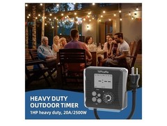 TiFFCOFiO Outdoor Digital Programmable Waterproof Light Timer, 15a/1875w