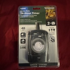 Prime #0155550 Heavy Duty 24-Hour Timer W/ 2 Grounded Outlets. NEW / SEALED