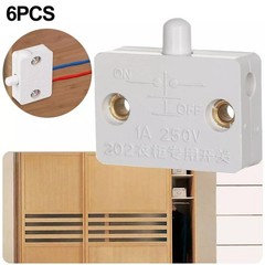 6pcs Cabinet Door Light Switches Electrical Normally Closed for Wardrobe Closet