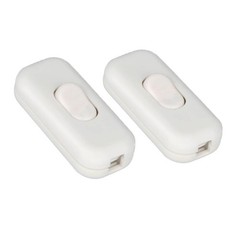 Inline Cord Switch, 2PCS On/Off Lamp Control Appliance Switch AC120V White-B