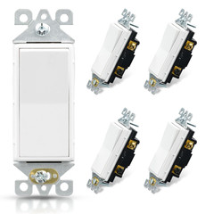 3 Way Decorative Light Switch, 15Amp, 120-277 Volt, AC Decorator Rocker Paddle W