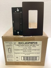 Legrand Preset Paddle Dimmer w/Wall Plate, CFL/LED (Dimmable), Dark Bronze, 10pk