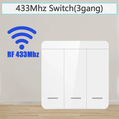 Wireless Light Wall Switch Relay Receiver RF 433Mhz 1/2/3Gang Panel Switch Remot