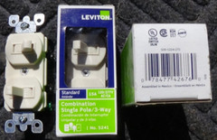 Leviton 5241-I Single Pole & 3-Way Combination 2 Switches 15A 120/277VAC Ivory