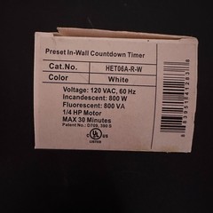 Enerlites HET06A In-Wall Countdown Timer Light Switch White