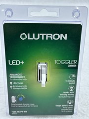 Lutron TGCL-153PH-WH LED+ Toggler Dimmer Switch White Single Pole/3-Way