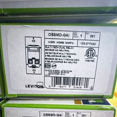 Leviton OSSMD-GAI Occupancy Sensor Switch Dual Relay No Neutral Ivory 120-277V