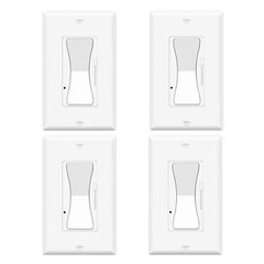 4 Pack Dimmer Light Switch- Single Pole or 3-Way for LED /600W Incandescent ETL