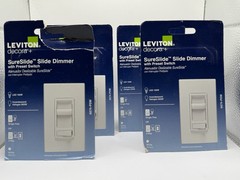 Leviton SureSlide Slide Dimmer White 1-Pole Preset Switch 6674 4-Pack New