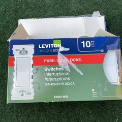Decora Lever Edge 15 Amp 120/277 Volt Single Pole Switch, White (10-Pack) E5601-