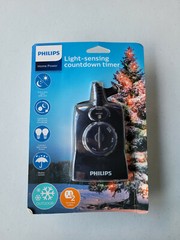Philips home power light-sensing countdown timer outdoor outlet any weather BN
