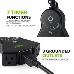BN-LINK Outdoor Touch Sensor Timer Outlet With Photocell Light Sensor Waterproof