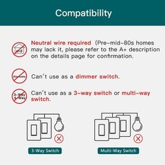 Smart Light Switch Single Pole Works with Alexa, Google Home and SmartThings,…