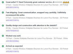 20 Pack – Bulk Wallplate Brackets for Lutron Pico Remote – Lifetime Warranty!!