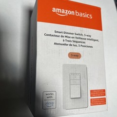 Amazon Basics White 2.4 Ghz WiFi 3-Way Smart Dimmer Wall Switch Alexa