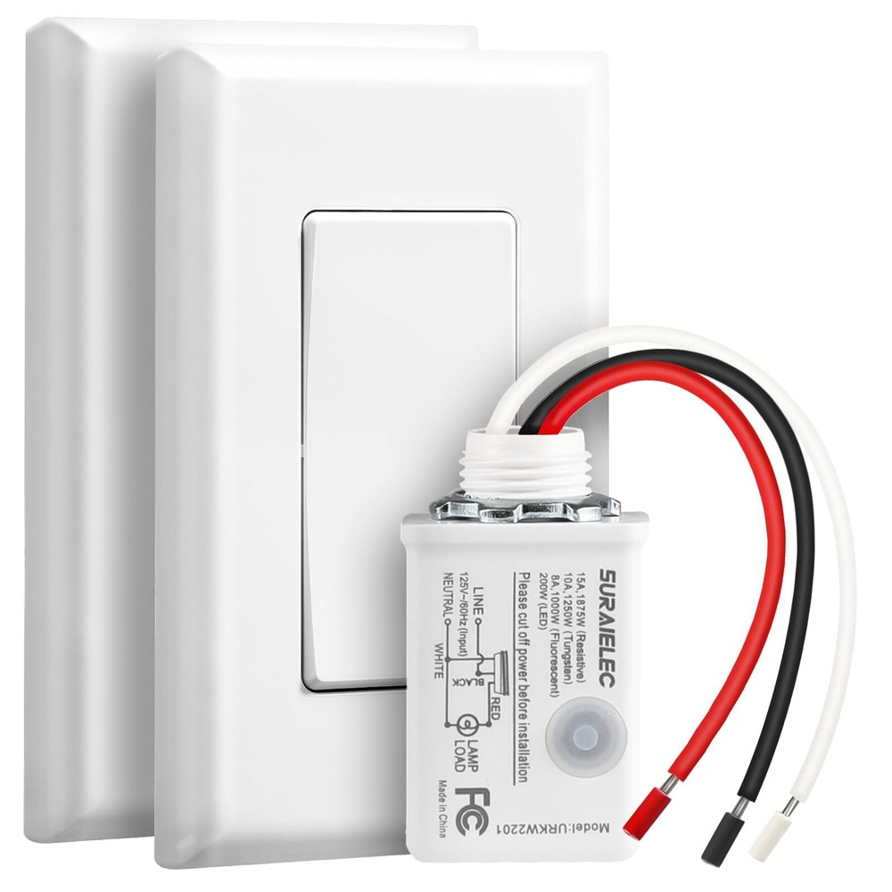Wireless Light Switch And Receiver Kit 15a High Power No Wiring 100ft Rf Range P